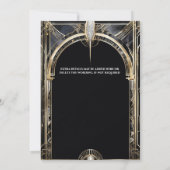 ギャツビー素晴らし金ゴールドブラック・フラッパー・マン1920年代 招待状 (裏面)