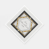 ギャツビー素晴らし金ゴールドホワイトアールデコ結婚ズ スタンダードランチョンナプキン (角)