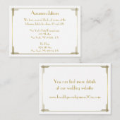 ギャツビー素晴らし金ゴールド結婚ズアコモデーションカード エンクロージャーカード (正面/裏面)