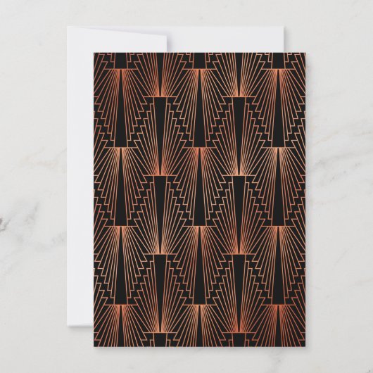 ギャツビー素晴らし銅アールデコ結婚式の日付を保存 招待状 (裏面)