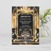 ギャツビー素晴らし1920年代のテーマDIYフォトヴィンテージカー 招待状 (スタンド正面)