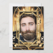 ギャツビー素晴らし1920年代のテーマDIYフォトヴィンテージカー 招待状 (裏面)