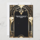 ギャツビー素晴らし1920年代のフラッパー女の子ブロンド・シック 招待状 (裏面)