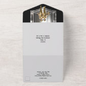 ギャツビー素晴らし1920年代フラッパー女子シルバー金ゴールド オールインワン招待状 (外側)