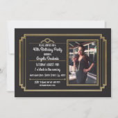 ギャツビー誕生日パーティー1920の轟音金ゴールド招待状 招待状 (正面)