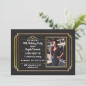 ギャツビー誕生日パーティー1920の轟音金ゴールド招待状 招待状 (スタンド正面)