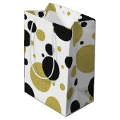 ギャツビー金ゴールドスパークル&きらめくポルカドットパーティーバッグ ミディアムペーパーバッグ (裏面アングル)