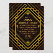 ギャツビー金ゴールドブライダルシャワー 招待状 (正面/裏面)