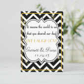 ギャツビー金ゴールド結婚ズスイートサンキューユーパーティーテーブル 招待状 (スタンド正面)