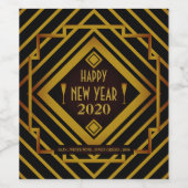 ギャツビー金ゴールド1920年新年おめでとう ワインラベル (シングルラベル)
