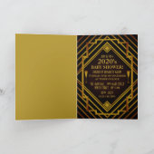 ギャツビー金ゴールド2020のベビーシャワー招待状 サンキューカード (内部)