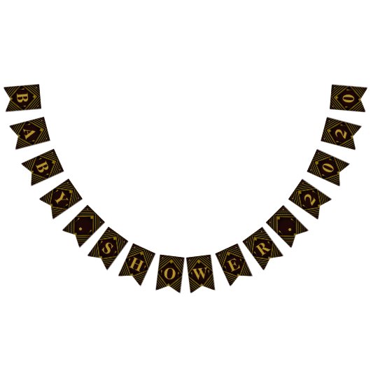 ギャツビー金ゴールド2020のベビーシャワー バンティングフラッグ (全)