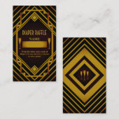 ギャツビー金ゴールド2020の赤ちゃんシャワーおむつラッフル エンクロージャーカード (正面/裏面)