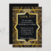 ギャツビー風の1920年代スタイルの結婚式のお礼 招待状 (正面/裏面)
