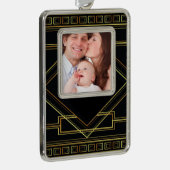 ギャツビー黒と金ゴールド幾何学模様アート・デコ シルバープレートフレームオーナメント (右)