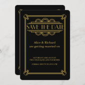 ギャツビー アートデコ ウェディング セーブ・ザ・デート 招待状 (正面/裏面)