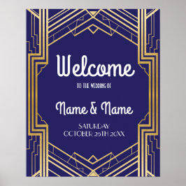 ギャツビー アートデコ ゴールド ウェルカムポスター ポスター