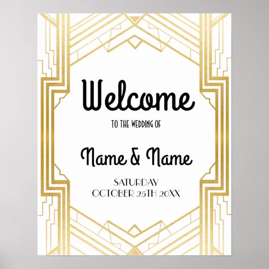 ギャツビー アートデコ ゴールド ウェルカムポスター ポスター (正面)