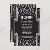 ギャツビー アートデコ シルバー ウェディング レセプション カード (正面/裏面)