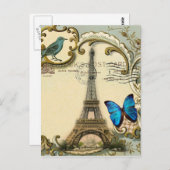 ギャツビー・アート・デコ・スワーズヴィンテージ・パリエッフェル・タワー ポストカード (正面/裏面)