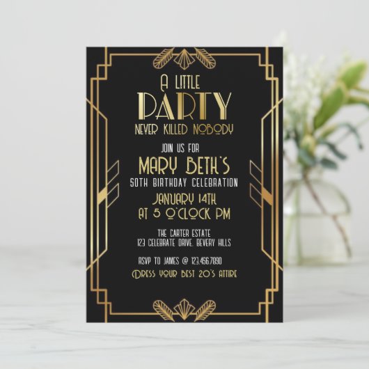 ギャツビー、アールデコ、殺人ミステリー、パーティ 招待状 (スタンド正面)