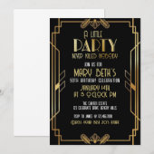 ギャツビー、アールデコ、殺人ミステリー、パーティ 招待状 (正面/裏面)