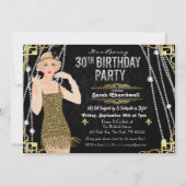 ギャツビー ガール 30歳の誕生日 招待状 (正面)