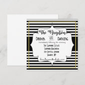 ギャツビー ゴールド ウェディング スイート レセプション 詳細 挿入 招待状 (正面/裏面)