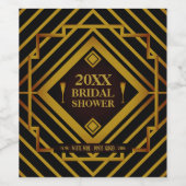 ギャツビー ゴールド ブライダル シャワー ワイン ラベル (シングルラベル)