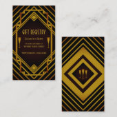 ギャツビー ゴールド 2020年のウェディング ギフト レジストリー エンクロージャーカード (正面/裏面)