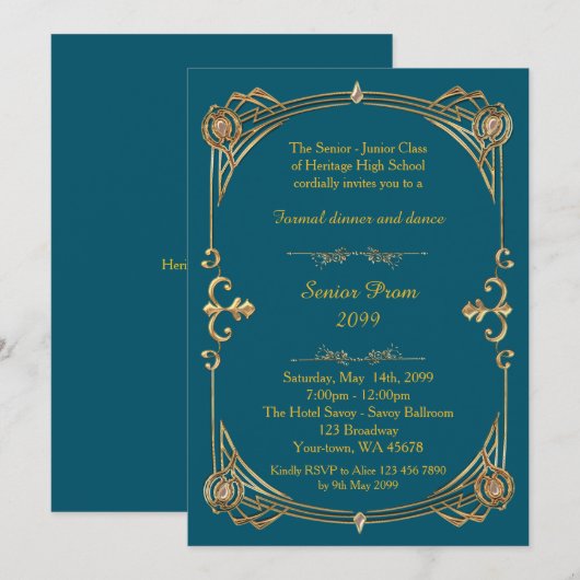 ギャツビー·スタイル 招待状 (正面/裏面)