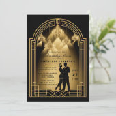 ギャツビー・ロアリング・トゥエンティーズ・デコ・シャンデリア・誕生日 招待状 (スタンド正面)