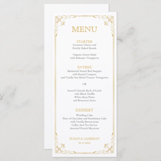 ギャツビー ヴィンテージ ディナー メニュー | 編集可能なカラー (正面/裏面)