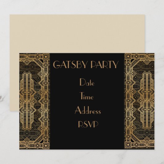 ギャツビー 1920年代 コスチュームパーティー 招待状 (正面/裏面)