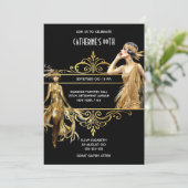 ギャツ素晴らしビー1920年の黒い金ゴールド誕生日 招待状 (スタンド正面)