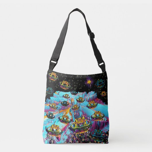 ギャラクシーアイビーシーリアエアポート クロスボディバッグ (正面)