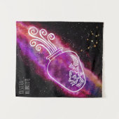 ギャラクシーアクエリアス 星座パーソナライズドネーム タペストリー (正面(横))