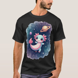 ギャラクシー アホルトル スペース アドベンチャー かわいい ピンク Tシャツ