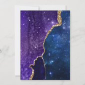 ギャラクシー ブルー パープル ゴールド アゲート 結婚式招待状 招待状 (裏面)