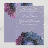 ギャラクシー ボホ ネブラ マンダラ ライト LED 電球 ウェディング 招待状 (正面/裏面)