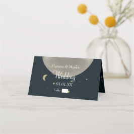 ギャラクシー+星座+結婚式+ゴールド+星+月+箔押し プレイスカード