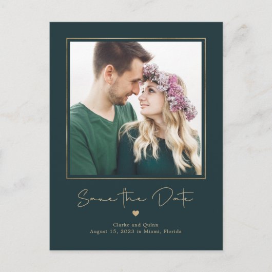 ギャラリモダンーの編集可能な色日付を保存 ポストカード (正面)