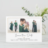 ギャラリモダンーの編集可能な色日付カードを保存 サンキューカード (スタンド正面)