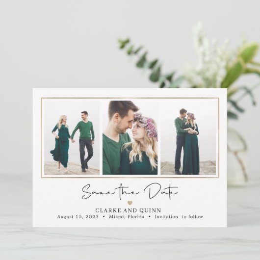 ギャラリモダンーの編集可能な色日付カードを保存 サンキューカード (スタンド正面)