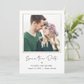 ギャラリモダンーの編集可能な色日付カードを保存 サンキューカード (スタンド正面)