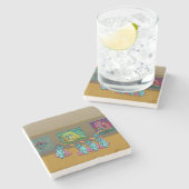 ギャラリーでの鳥たち ストーンコースター (横)