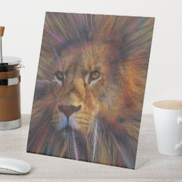 ギャラリーのライオン台座の看板 台座サイン