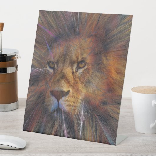 ギャラリーのライオン台座の看板 台座サイン (インサイチュ)