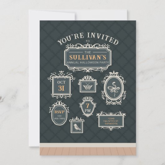 ギャラリーウォールフレームハローウィンパーティ 招待状 (正面)