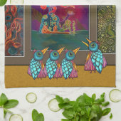 ギャラリーキッチンタオルで鳥たち キッチンタオル (折り畳み)